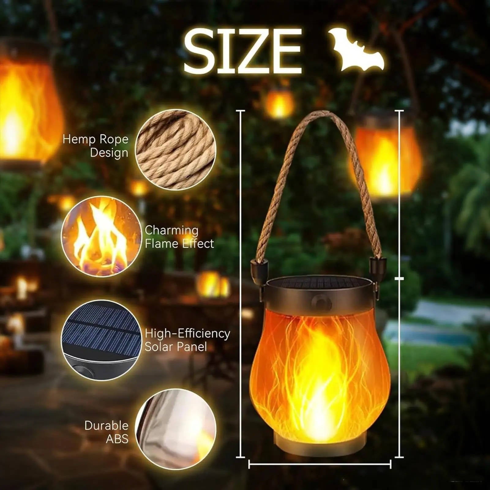 Solar Porch Flame Lantern