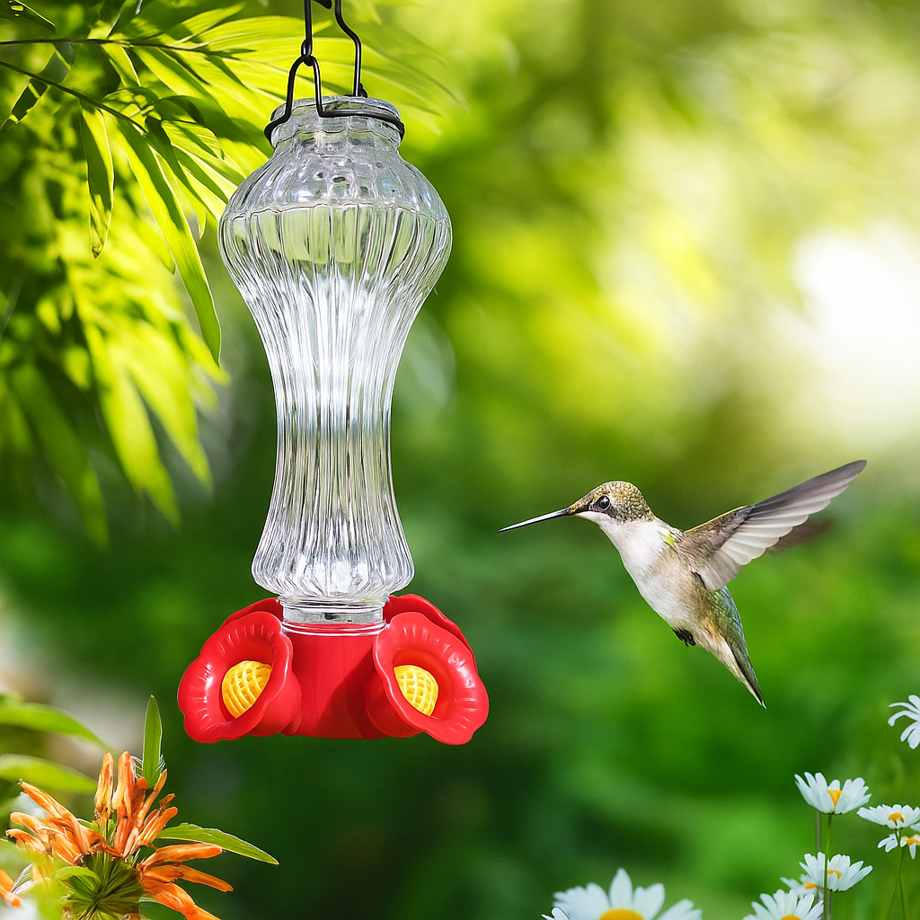 Glass Hummingbird Feeder Ant Moat