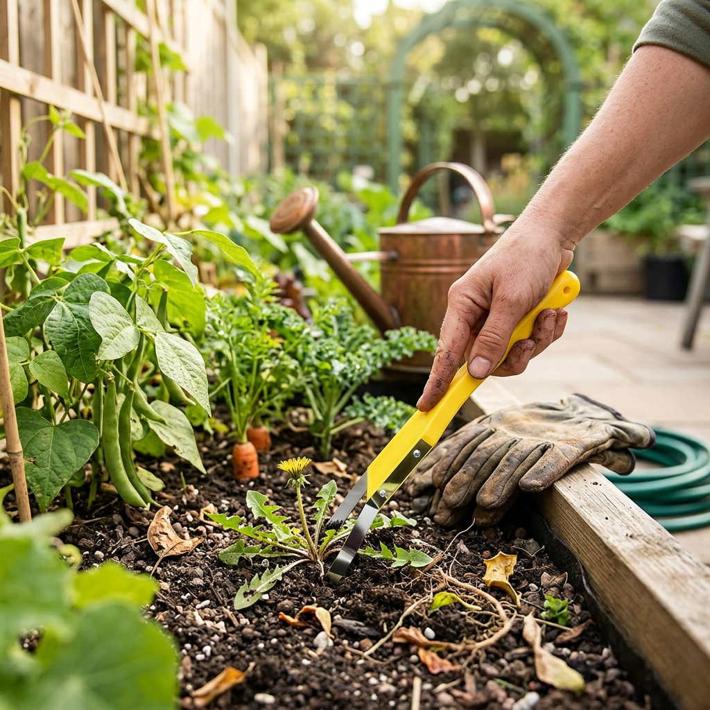 Portable Weeder Tool with Iron Loop Handle