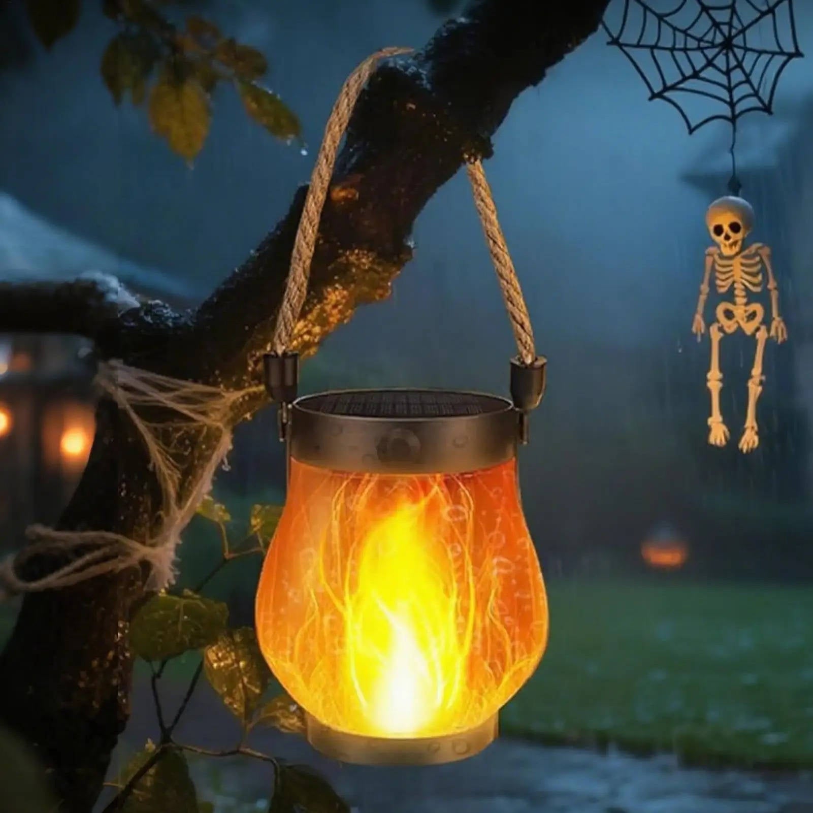 Solar Porch Flame Lantern