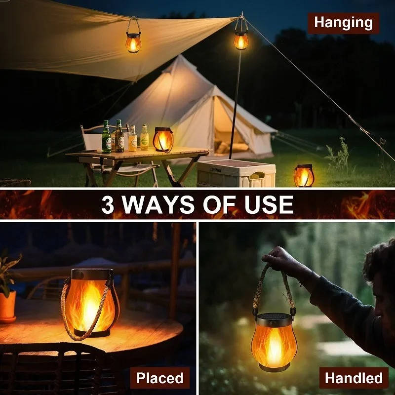 Solar Porch Flame Lantern
